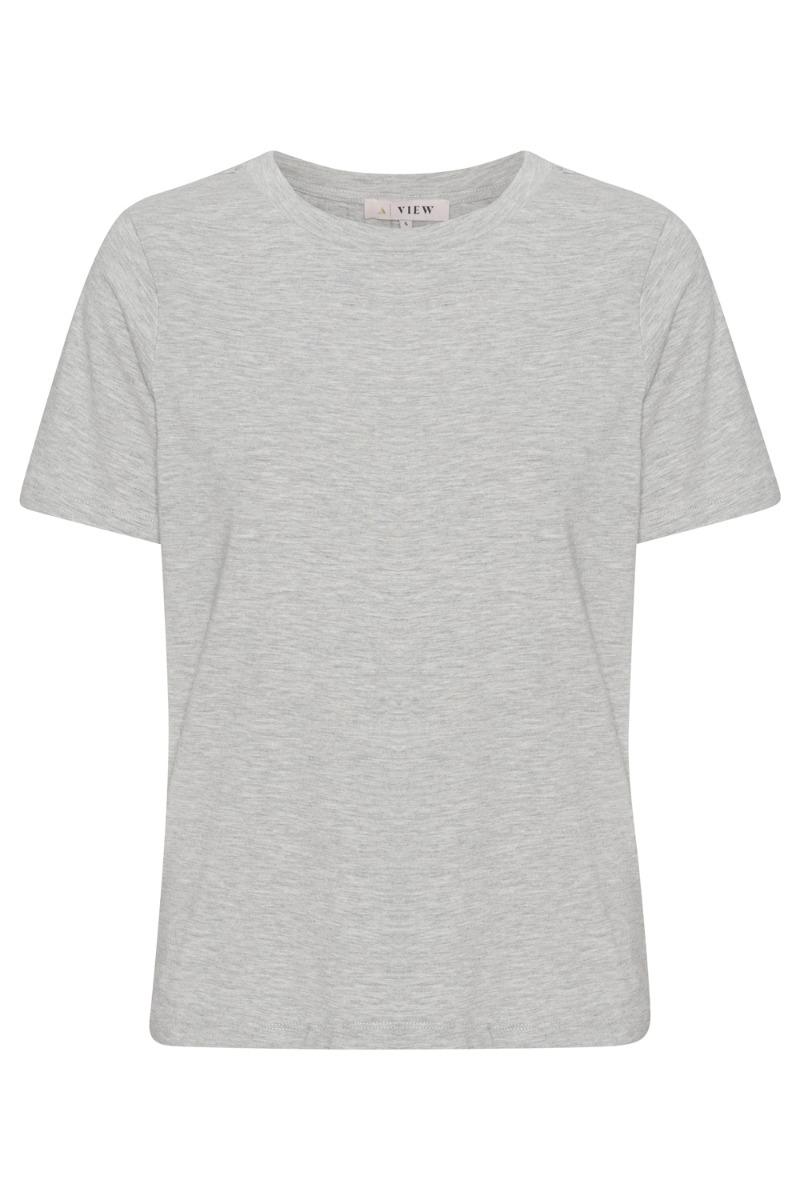 A-View - T-shirt - Stabil Top s/s - Light Grey Melange