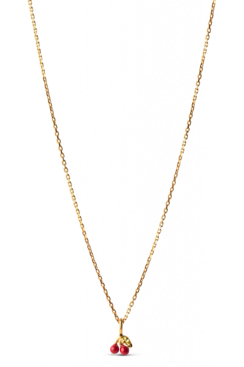 Enamel - Halskæde - Necklace Cherry - Red