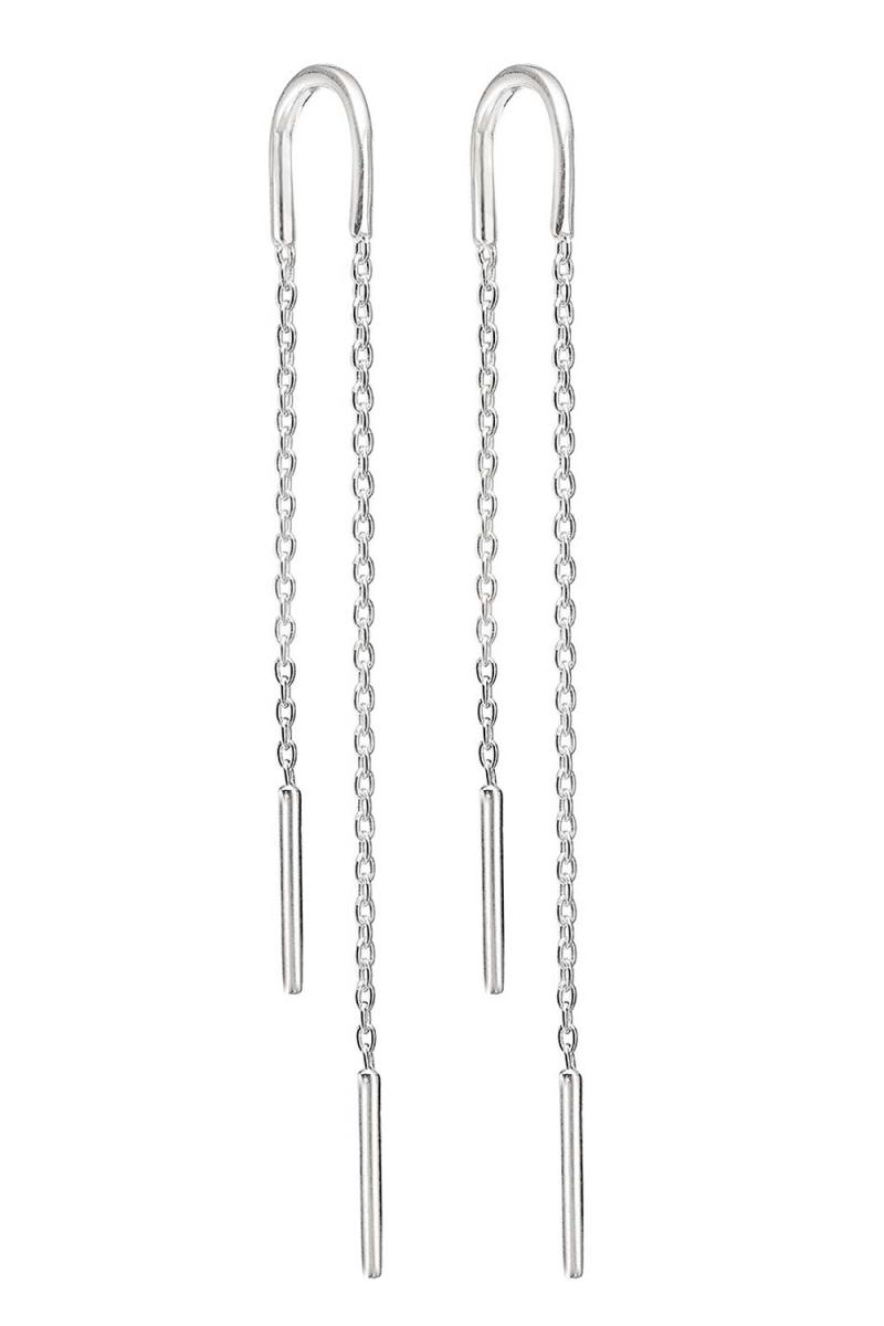 Enamel - Øreringe - Hoop Chain - Silver