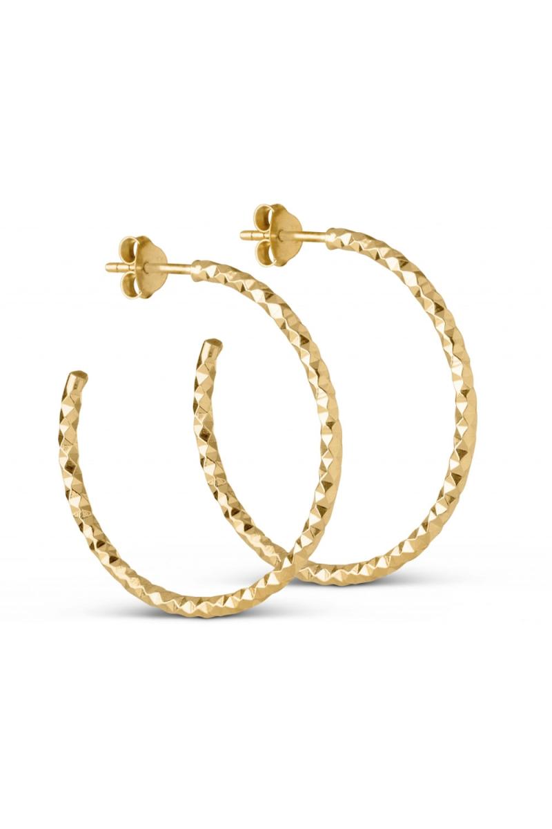 Enamel - Øreringe - Hoops Diamond Cut Large - Gold