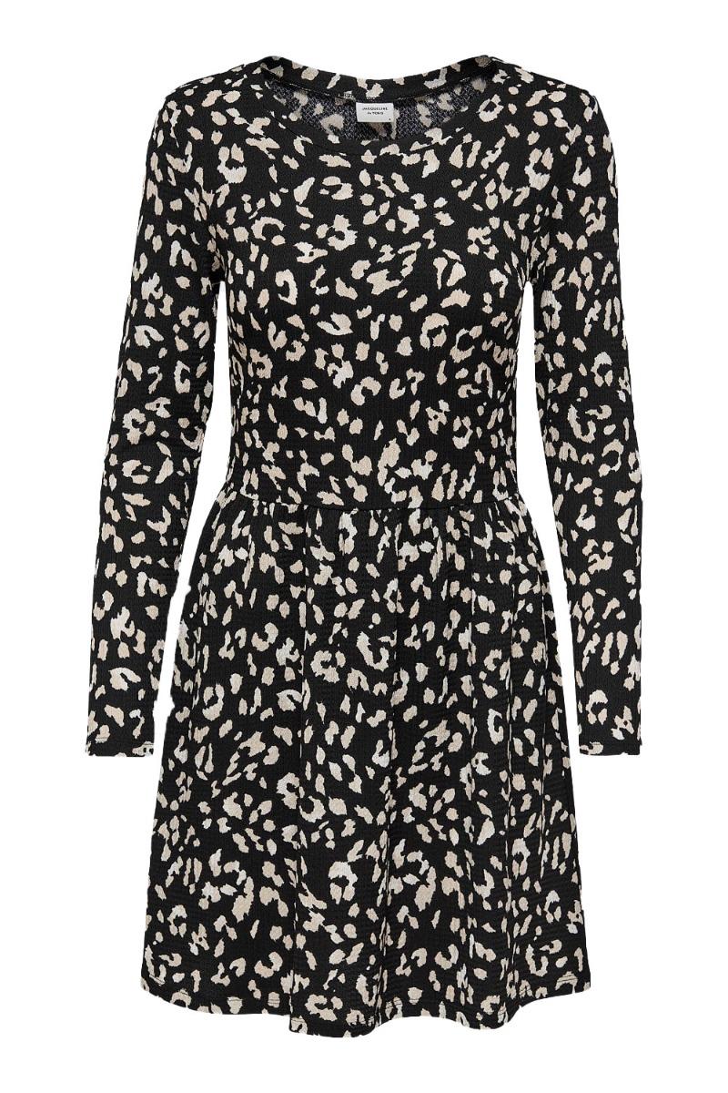 JDY - Kjole - Claude LS Dress - Black/Leo