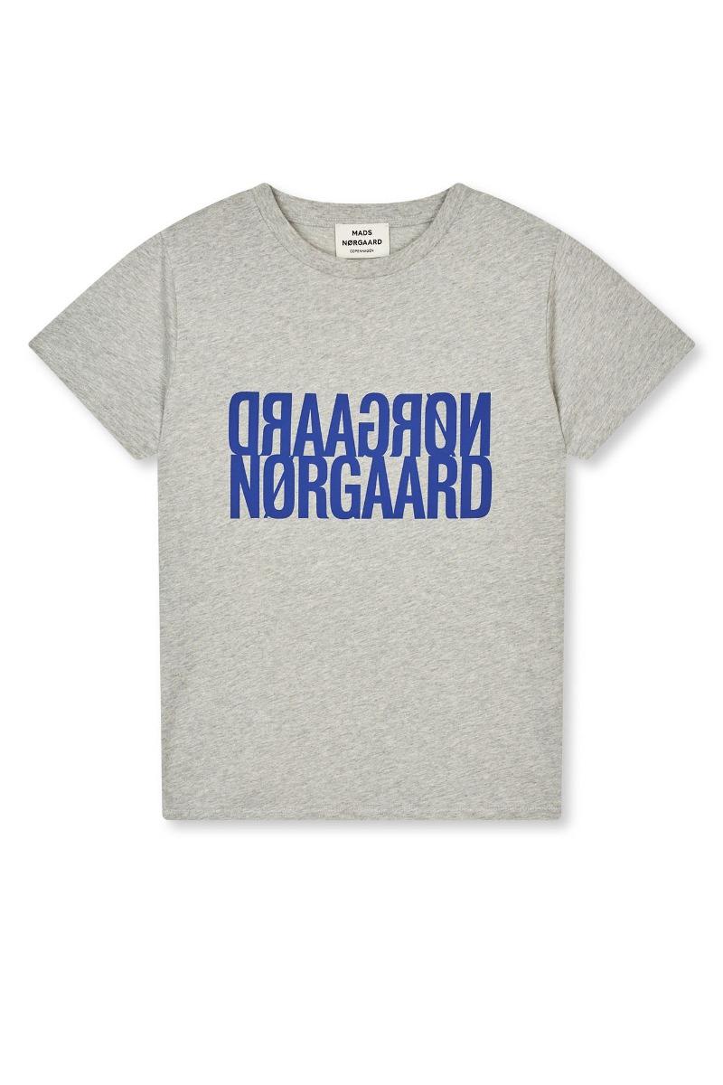 Mads Nørgaard - T-shirt - Single Organic Trenda P Tee - Mid Grey Melange