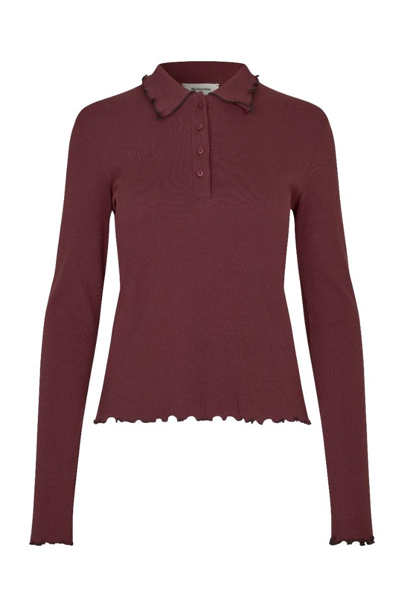 Modström - Bluse - Magdalonemd LS Polo - Andorra