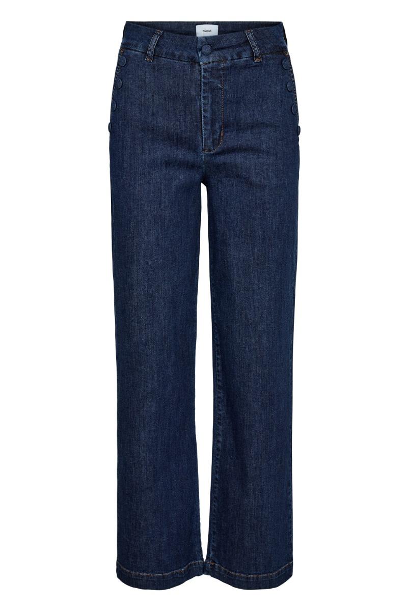 Nümph - Bukser - Nuamber W/Bottons Long - Dark Blue Denim