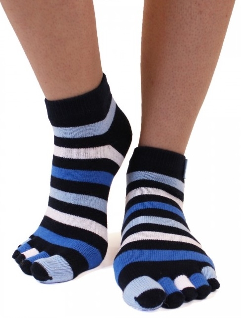 Ankel Tåsokker TOETOE Essential, Stripy Denim (Korte Sokker)