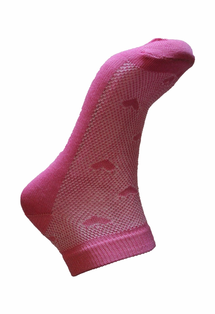 5 par bomuld korte footies strømper, pink
