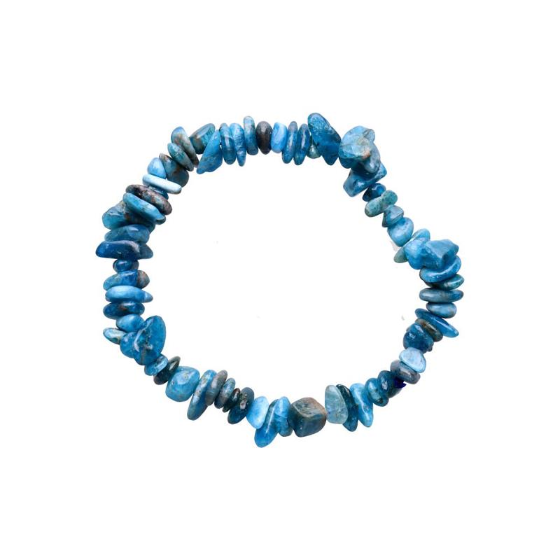 Blå Apatit Chip Armbånd