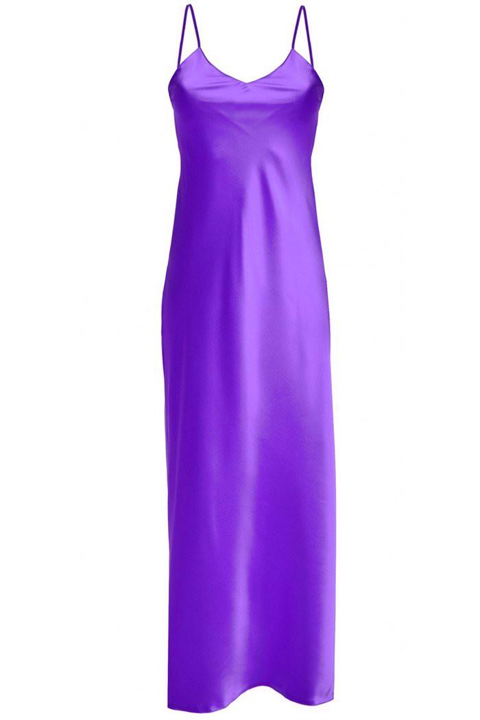 Iga lang satin negline kjole m. spaghetti skulderstropper