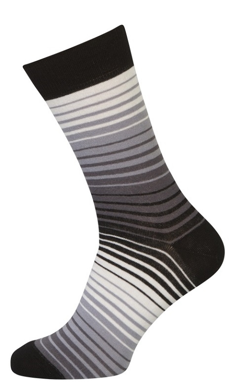 Strømper med grå og hvide striber str. 51-54